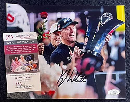 Kyle Whittingham a semnat Utah Utes Rose Bowl Champs 8x10 Foto JSA COA - Fotografii autografate NFL