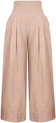 Womens rbculf plus dimensiuni transpirate moda pantaloni de bumbac solid din bumbac talie elastică elastică versatilă casual