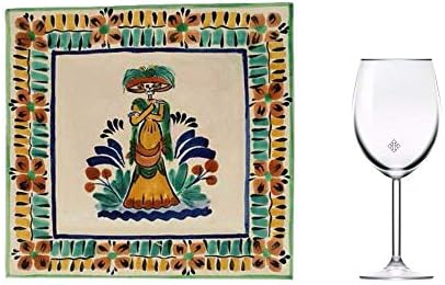 Novica Day of the Dead Ceramic Decorative Bowl, multicolor „Catrina”