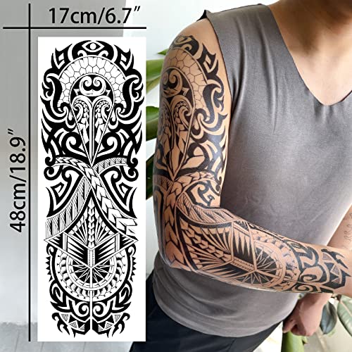 ARESVNS Tatttoo temporar japonez pentru bărbați și femei, tatuaj cu mânecă temporar, impermeabil cu braț complet și pe jumătate