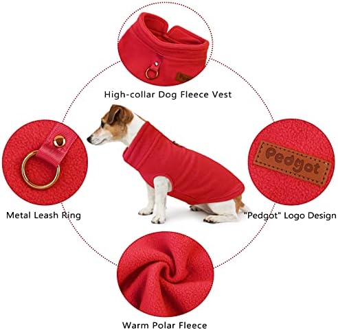 Pedgot 3 pachet haine de câine de iarnă set glugă de câine cu câine de buzunar câine fleece vestă pulovere pentru câini îmbrăcăminte