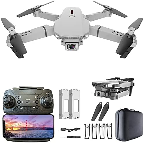 Fdwyty Drone cu cameră, 1080p HD FPV Mini Foldable RC Quadcopter cu reținere de altitudine, Modei fără telecomandă Jucării