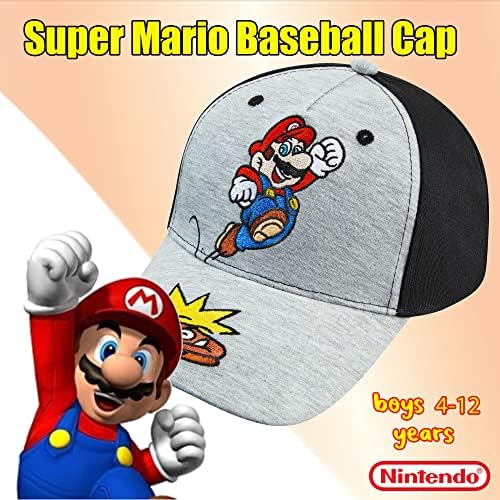 Șapcă de Baseball Nintendo Super Mario Boys-vârste între 4-12 ani - multe stiluri și culori-reglabil- bumbac
