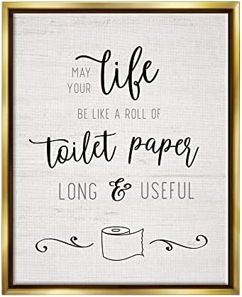 Stupell Industries viața ca hârtie igienică rola frază lungă și utilă, Design de Natalie Carpentieri