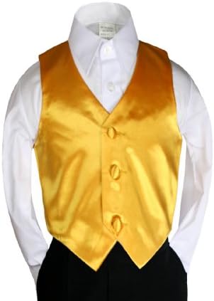 Vestă de satin galben unotux doar pentru copilul adolescent pentru băiat pentru petreceri de nuntă Suit SZ SM-28