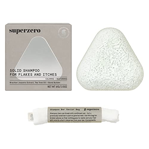 SUPERZERO liniștitor Scalp Shampoo Bar pentru scalp scalos & amp; mâncărime, fără parfumuri sintetice, 1 bar = 2 sticle de