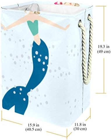 Inhomer Fashion Mermaid 300d Oxford PVC haine impermeabile împiedică coș mare de rufe pentru pături jucării de îmbrăcăminte