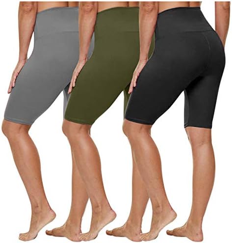 Pantaloni scurți de 3pc pentru fete adolescente Leggings pentru femei cu talie înaltă yoga în aer liber alergare atletică yoga