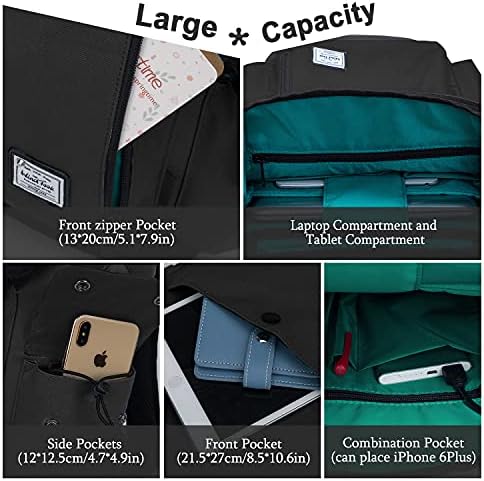 Rucsac pentru laptop Windtook Travel pentru femei Canvas Daypack College School Bagag Fit for 15 inch Notebook