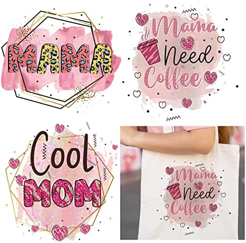 Iron de Ziua Mamei pe patch-uri Mama Fier pe decalcomanii pentru îmbrăcăminte Cool Mom Appliques Transferuri de căldură de