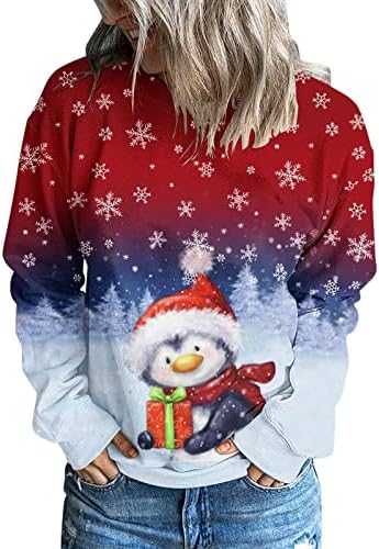 Hanorac de Crăciun pentru femei cu hanorac cu hanorac cu mânecă lungă cu mânecă lungă cu mânecă lungă pulovere de transpirație