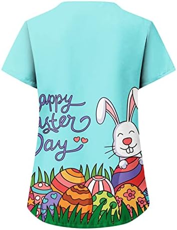 Femei distracție fericit Paste Tees Gnome Bunny Grafic Tee Tricouri drăguț de lucru merge afară Tricouri Top cu buzunare