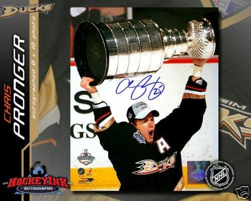 Chris Pronger a semnat Anaheim Ducks 8 x 10-70052 - Fotografii NHL autografate