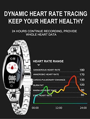 Ceas inteligent pentru femei, Fitness Watch Rithe Ritmul cardiac și Monitorul Somnului Monitor de calorii, compatibil cu iOS