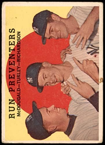 1959 Topps 237 Run Preventers Gil McDougald/Bob Turley/Bobby Richardson New York Yankees Fair Yankees