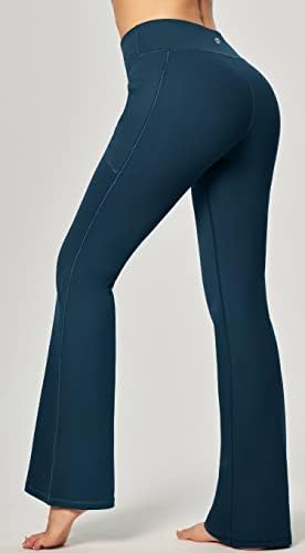 Heathyoga femei Yoga pantaloni Bootcut Yoga pantaloni cu buzunare pentru femei Bootleg Talie Înaltă Yoga pantaloni antrenament