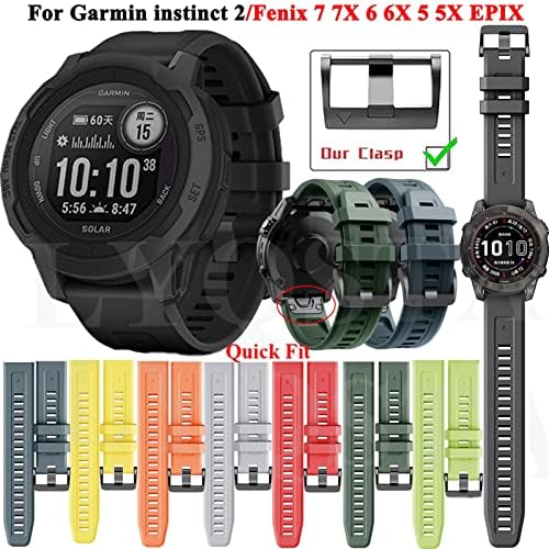 IRFKR Silicon Quick Release Watchband curea pentru Garmin Instinct 2 Fenix 7 7x 6 6x Pro 5x Smartwatch 26 22 20mm EasyFit încheietura