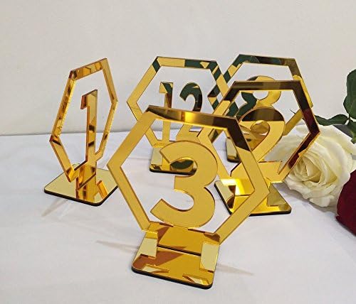 Numere de masă geometrice acrilice Ruixuan, numere de masă hexagonale de nuntă, Decor de masă centrală Boho, Decor De Masă