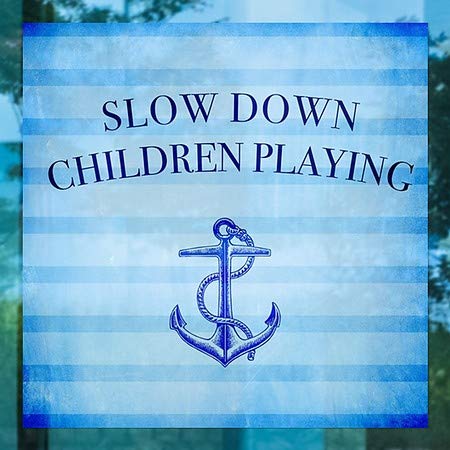 Cgsignlab | „Încetinește copiii care se joacă -dungi nautice” ferestre | 12 x12