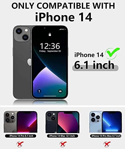Husă Flip EEOMOik pentru Apple iPhone 14 husă de 6,1 Inch, funcție Stend Husă pentru telefon Folio rezistentă la șocuri din