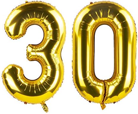 Tim & Lin 40 inch Gold 30 Number Jumbo Folil Mylar Helium Balloons - Decorația de petrecere Balloane - excelent pentru 30 de