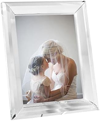 Donoucls Crystal 5x7inch Frame, cadru de nuntă afișaj pe masă, afișare imagini 5 '' x 7 '', vine cu cutie cadou