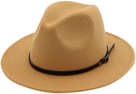 Fedora pălării cu centura cataramă moda largă refuz Fedora pălării pentru femei Mens Felt Casual pălărie pentru femei Retro