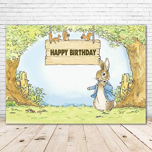 Peter Rabbit Party Supplies Banner7x5 La mulți ani Peter Rabbit fundal pentru copii vinil primăvară animale Woodland fundaluri