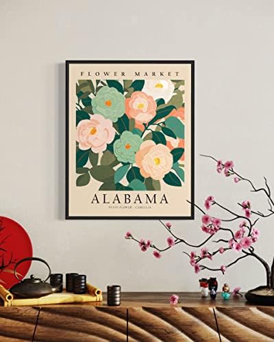 Alabama Art Print, Alabama Poster Art Art Decor, Alabama State Map Poster Travel, decorare a peretelui pentru birou, dormitor,