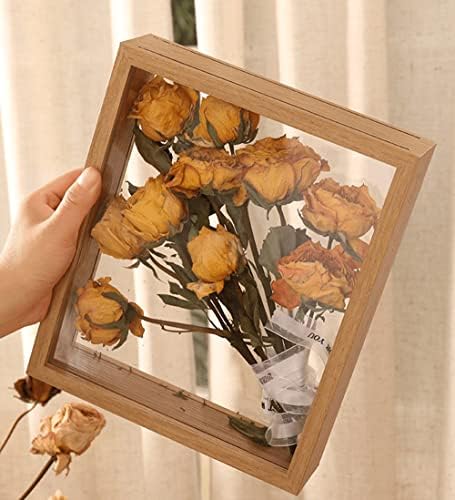 Floare uscată din lemn cadru foto cu flori uscate Stand decorativ cu ramă foto plutitoare, cadru de bricolaj, potrivită pentru