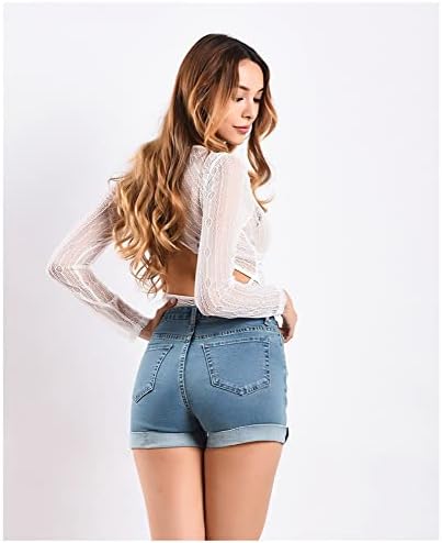 Pantaloni scurți de vară pentru femei Comlife pentru femei Pantaloni scurți neregulați din denim Tassale Pantaloni din denim
