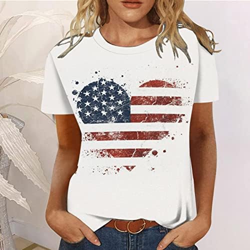 Femei 4 iulie tricou tricou tops stele cu dungi cu dungi tee independență zi de top tricou cu mânecă scurtă cămașă patriotică