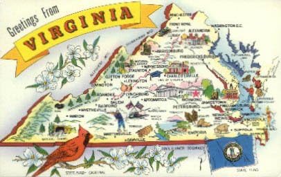 Salutări de la Virginia Postcard