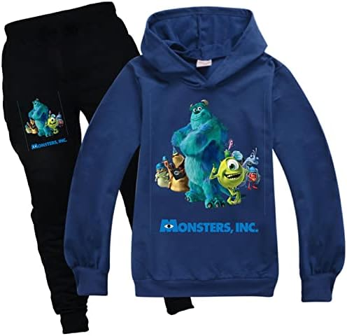 LanboQ Kids Toamnă Iarnă Trening Cu Glugă Monsters Inc. Hanorace și pantaloni de trening Setează Hanorace confortabile Casual