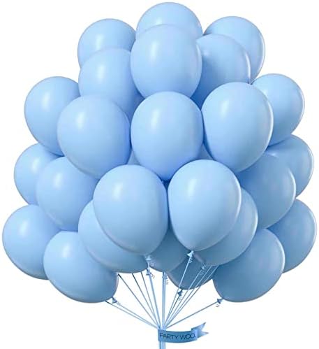 Baloane albastre PartyWoo 50 buc 12 Inch baloane Albastru deschis, baloane din Latex, baloane de petrecere, baloane cu heliu