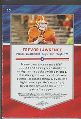 2021 Leaf Draft All -American 50 Trevor Lawrence RC - Jacksonville Jaguars