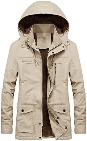 Jacheta cu glugă pentru bărbați zdfer, iar iarba de iarnă de vânt cu guler casual guler cald pardesiu cu mânecă lungă cu mânecă