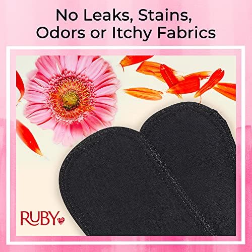 Ruby Love 4 Pack Pack Pack Reutilizable Pads pentru femei pentru femei-Plajele sanitare din cârpă pentru absorbție maximă-fără