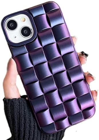 Deavon compatibil cu iPhone 14 Pro Case Fashion Premium Luxury Color Schimbare 3D țesut Purple Carcasă Fashion TPU moale pentru