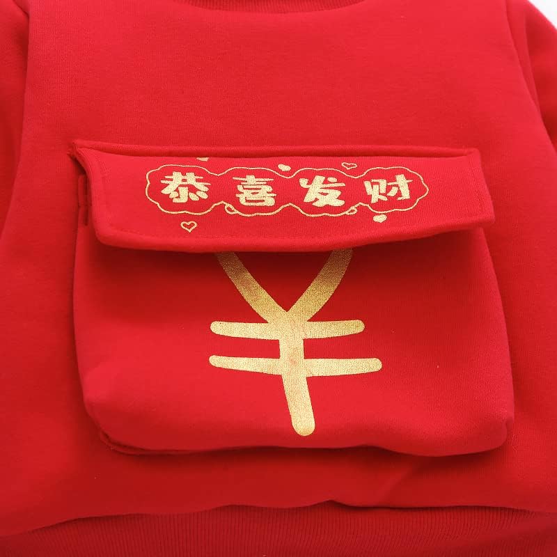 Copiii de iepure pentru copii chinezesc zodiac roșu roșu haine de vânturi de nou an de an nou pulovere cu mâneci lungi pentru