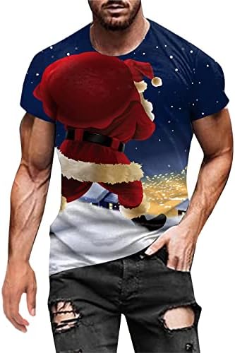 Wybaxz 2022 bărbați de Crăciun toamna iarna casual casual cu mânecă scurtă Crăciun 3d tricouri tipărite de modă bluză de top