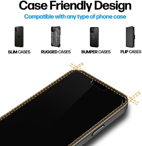 Teoria puterii proiectată pentru iPhone 13 Pro/iPhone 13 Protector Temperat Sticla [9H Hardness], Kit de instalare ușor, 99%