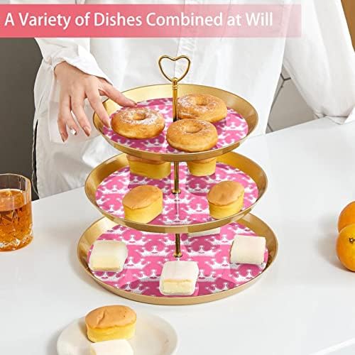 3 niveluri de desert pentru desert farfurie cupcake farfurie de plastic de servire pentru nuntă pentru ziua de naștere pentru