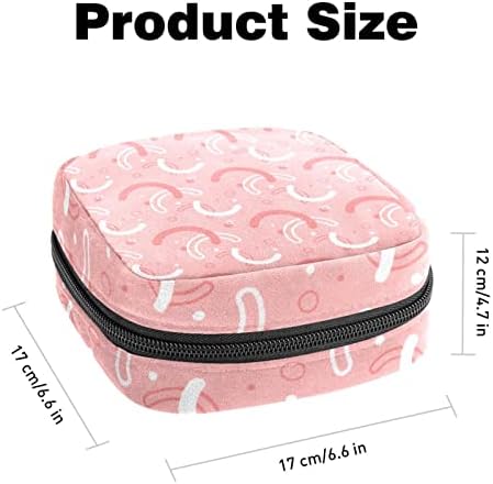 Pungă roz Memphis Pattern Period, geantă portabilă de depozitare a tamponului pentru șervețele sanitare, suport pentru tampon