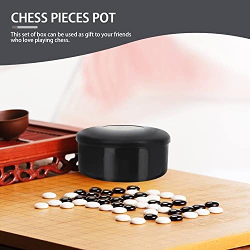 Black Dice Go Game Bowls cutii de depozitare gobang cutii alb -negru go cutii de șah containere pp go borcane de șah 6pcs cutie