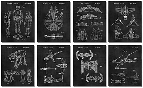 Star Wars Cadouri Decor Ataine Bărbați Femei Băieți - Set de 8 imprimeuri de artă de perete Starwars - Bucătărie pentru baie