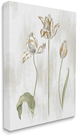 Irisi aurii Stupell Industries înflorind peste bej neutru, Design de Daphne Polselli artă de perete din pânză, 24 x 30