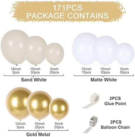 Aur alb balon Garland Kit Aur Alb Eid baloane cutii cu aur ștanțare Eid pentru Eid Al-Adha decoratiuni, Eid Partidul Consumabile,