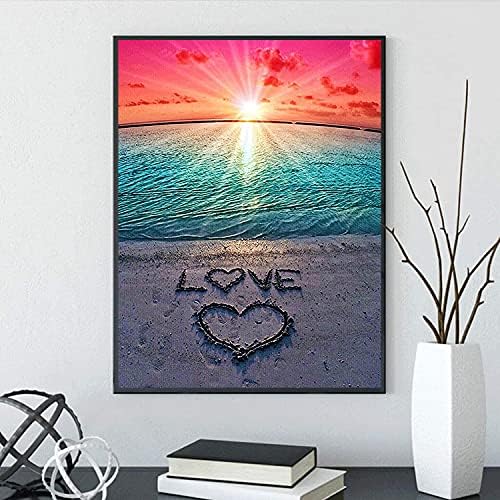 DIY 5D Diamond Painting Love and Beach Sunset Sunset pentru adulți și copii Diamond Art Arts Full Arts Craft după numere Truse