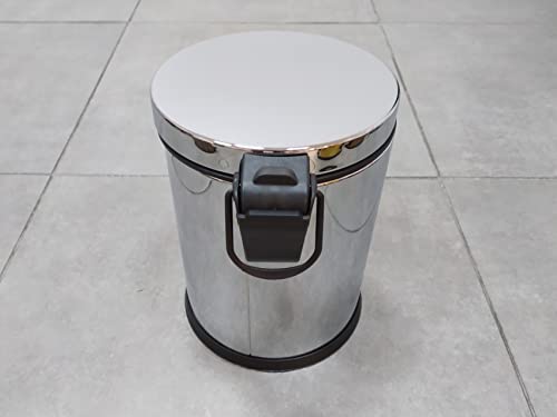 Coșul de gunoi rotund de gunoi cu pedală de picior - oțel inoxidabil din oțel, coșul de containere de gunoi pentru baie, cameră